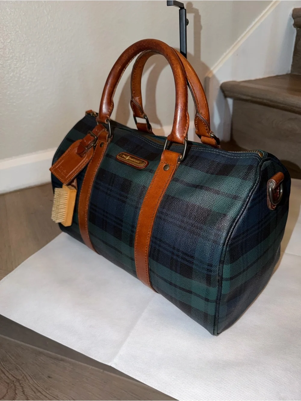 Vintage Polo Ralph Lauren Blackwatch Plaid Boston Bag - Picture 4 of 16